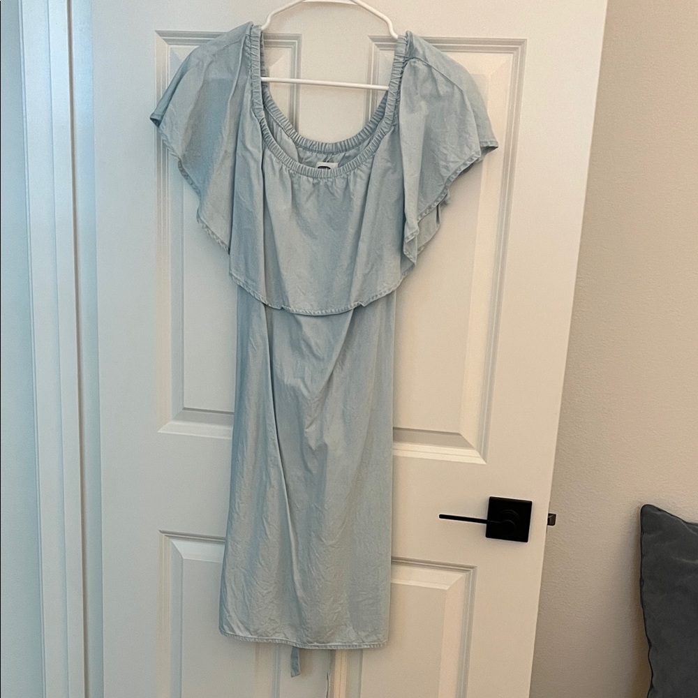 Old Navy Light Blue Ruffle Mini Dress